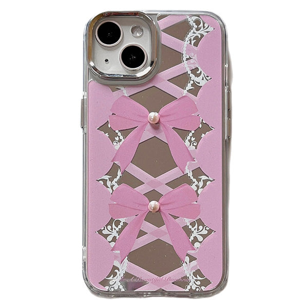 Pink Lace Up iPhone Case