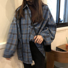 Warm Vibes Oversized Plaid Shirt