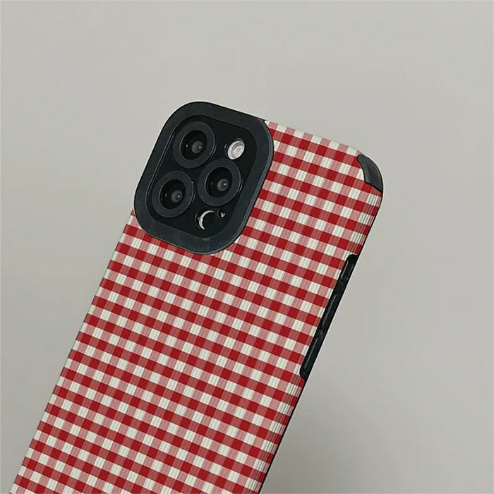 Preppy Red Plaid IPhone Case