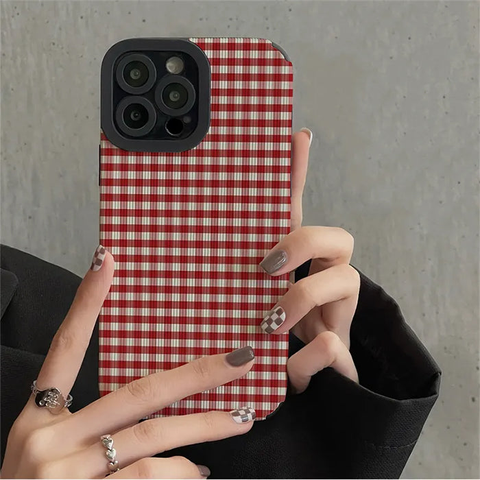 Preppy Red Plaid IPhone Case