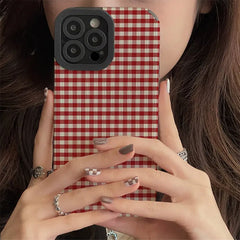 Preppy Red Plaid IPhone Case