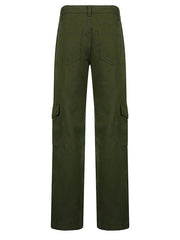 Printed Low Waist Cargo Jeans