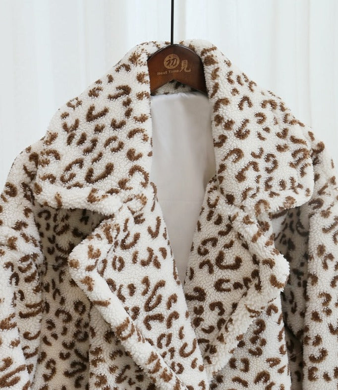 LEOPARD ECO FUR COAT