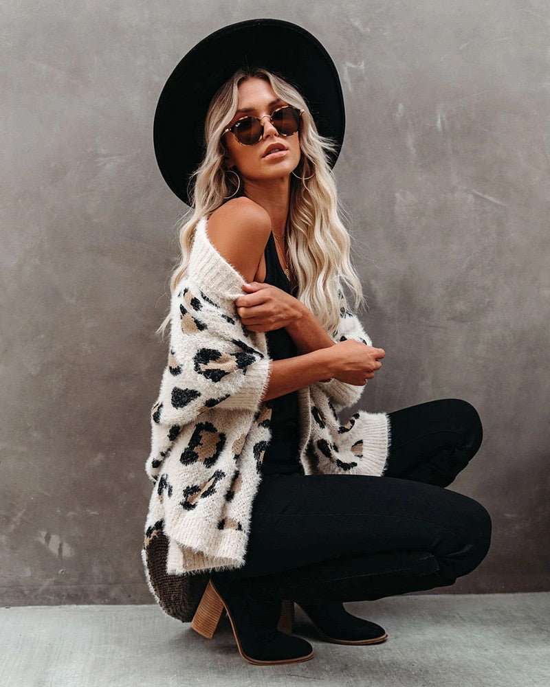 Perfection Leopard Knit Cardigan