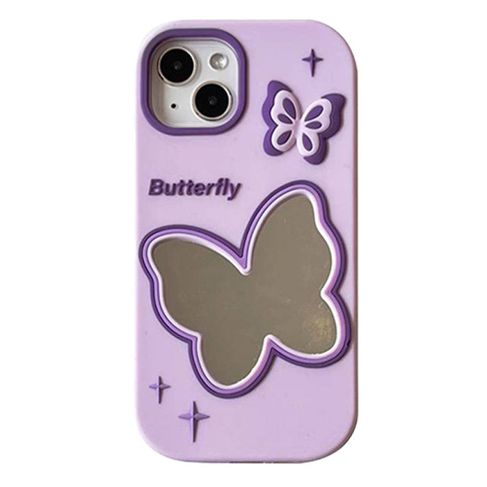 Purple Butterfly Mirror iPhone Case