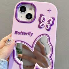 Purple Butterfly Mirror iPhone Case