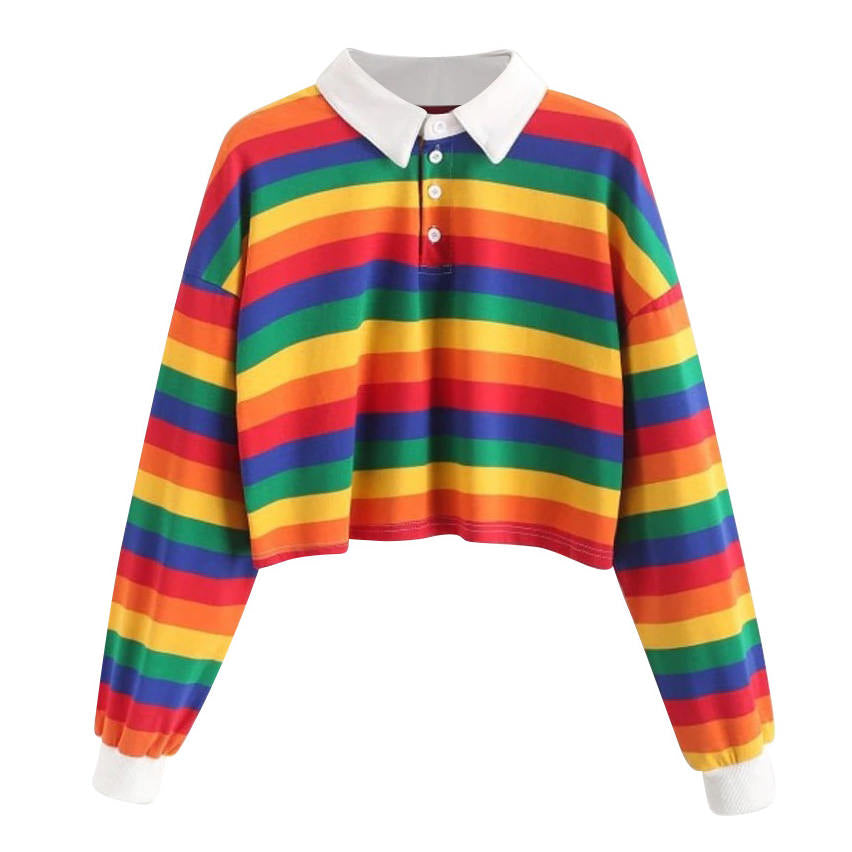 Rainbow Collared Top