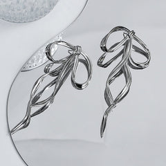 Silver Bow Earrings