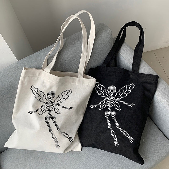 Skull Butterfly Canvas Bag