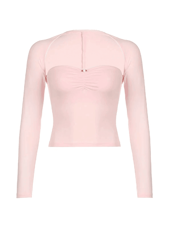 Solid Color Pleated Set