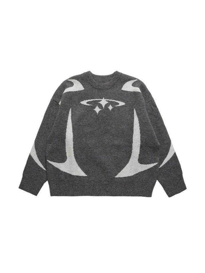 Star Jacquard Baggy Sweater