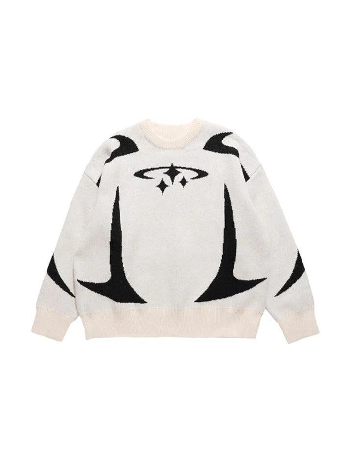 Star Jacquard Baggy Sweater
