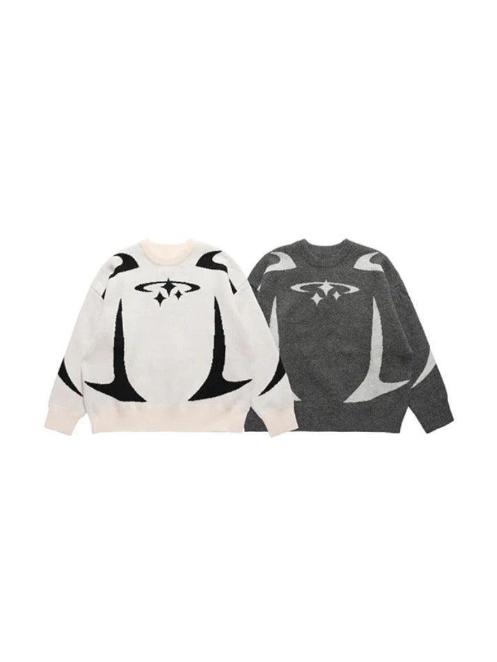 Star Jacquard Baggy Sweater