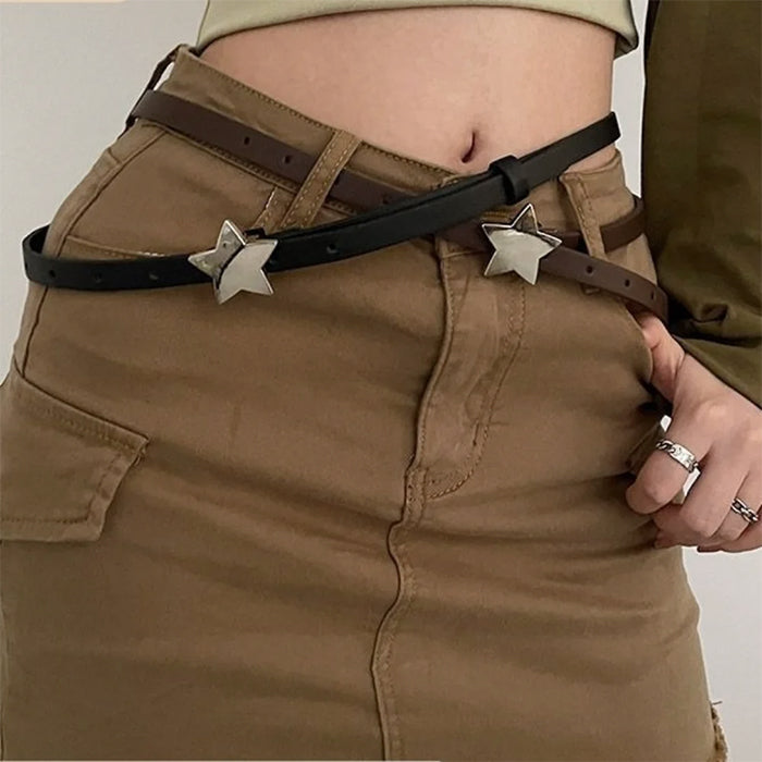 Star Buckle Thin Belt