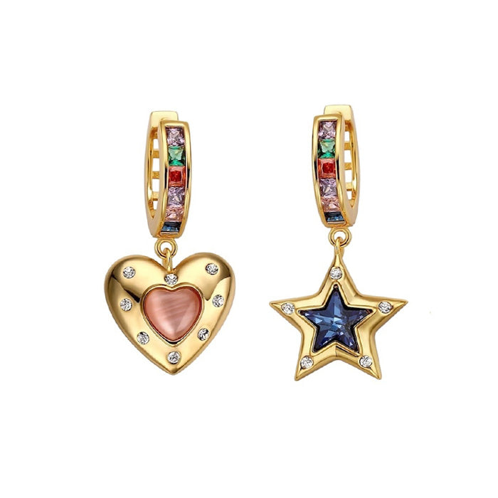 Star & Heart Rhinestone Earrings