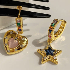 Star & Heart Rhinestone Earrings