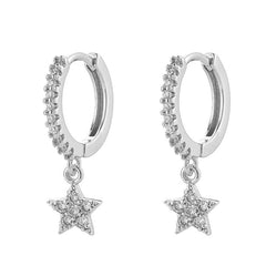 Star Pendant Hoop Earrings