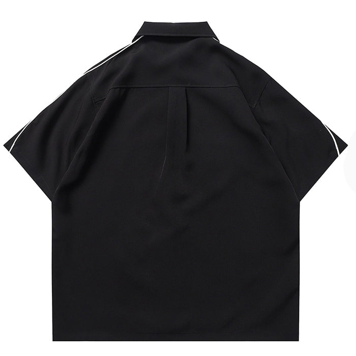 Star Zip Up Oversized Shirt