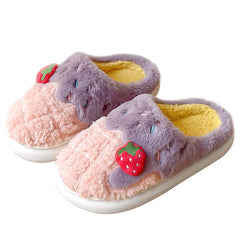 Strawberry Fuzzy Slippers