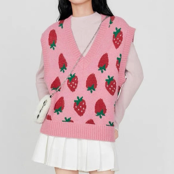 Strawberry Knit Vest