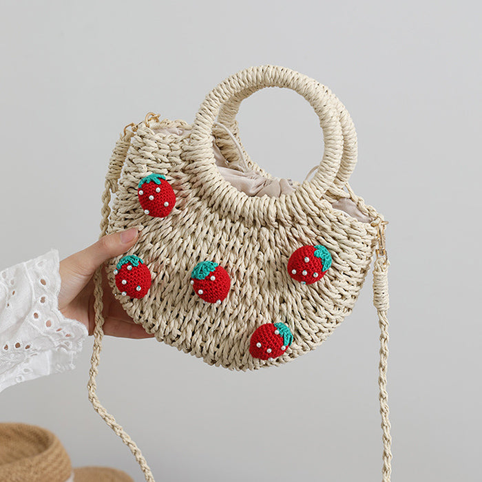 Strawberry Straw Bag