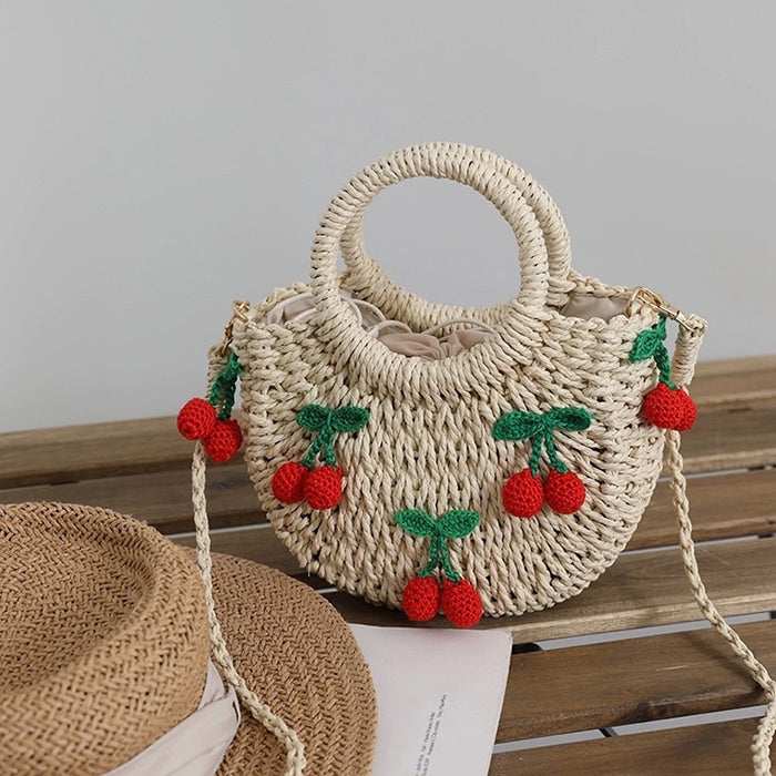 Strawberry Straw Bag