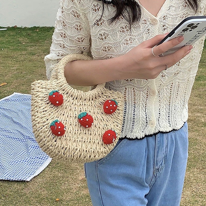 Strawberry Straw Bag