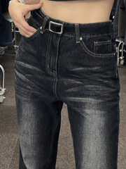 Street Vintage Washed Gradient Bootcut Jeans