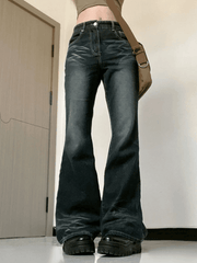 Street Vintage Washed Gradient Bootcut Jeans