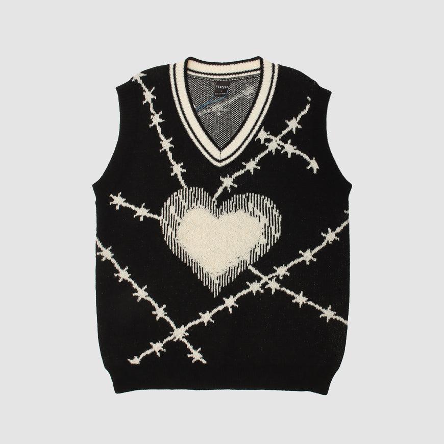 Love Jacquard Vest Sweater