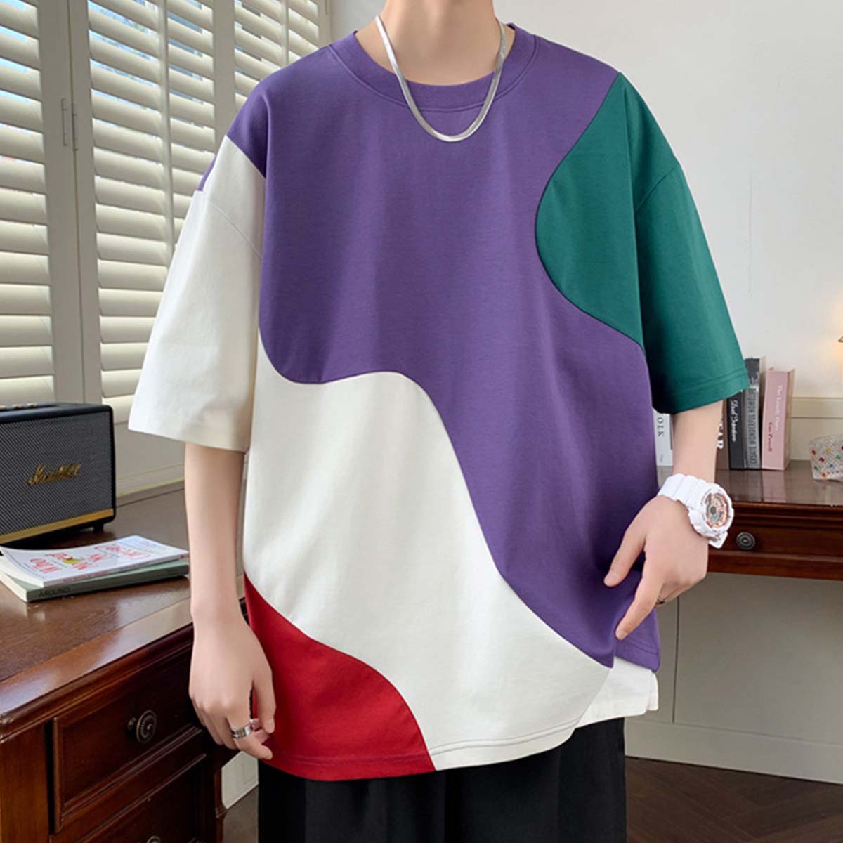 Colorblock Casual Loose T-Shirt