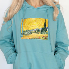 Wheat Field with Cypresses Hoodie