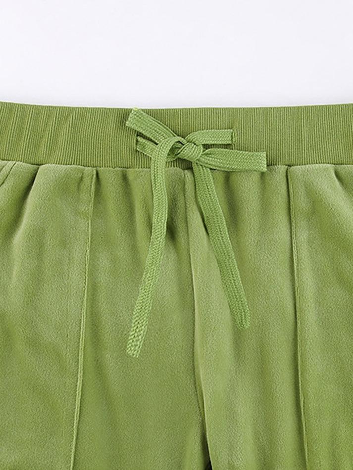 Velvet Solid Flare Leg Pants