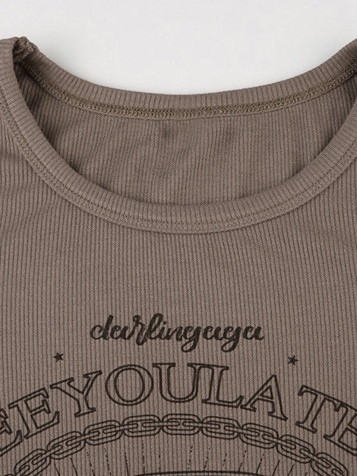 Vintage Car Print Slim Long Sleeve Knit