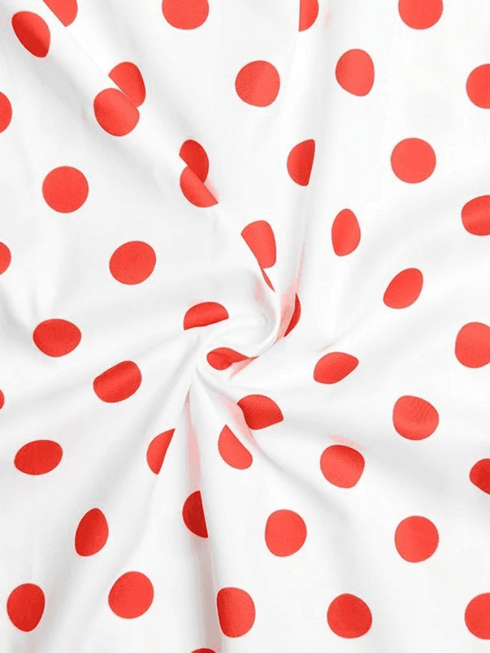 Waist Ruffled Polka Dot Dress