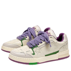 White & Purple Aesthetic Star Sneakers