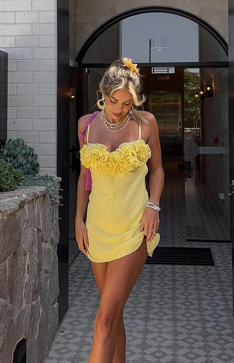 Sindy Yellow Mini Dress